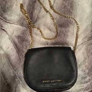 Marc Jacobs Black Crossbody Bag with Gold Chain